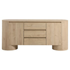Modway - Duval 71" arrondi Armoire de rangement de buffet - Givre de noyer hickory-Étagères ajustables