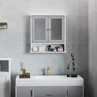 Kleankin - Armoire à pharmacie avec miroir - gris-Étagère réglable dans l’armoire pour des objets de différentes tailles 