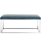 Modway - Anticipate Performance Velvet Banc in Bleu de mer-Coussinets de pied non marqués