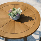 Modway - Meadow Terrasse extérieure Bois de teck Table à manger, Taupe naturel-Base métallique revêtue en poudre