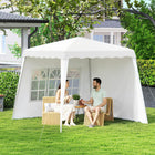 Outsunny - Tente auvent pliante 8 pi l x 8 pi L avec sac de transport et pieds inclinés - UV50+-Deux parois pour se protéger des intempéries et créer de l’intimité – amovibles