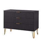 Manhattan Comfort - Dumbo commode moderne 35,19" - noir-Parfait pour le rangement de la chambre, les lampes ou les objets de décoration