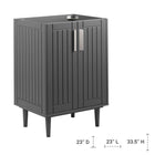 Modway - Augusta 24" Armoire de toilette de salle de bain (lavabo non inclus) - Gris-Portes à fermeture douce