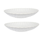 Casa Domani - Bol de service Solare Cream 30 cm - Lot de 2-Fabriqué en grès