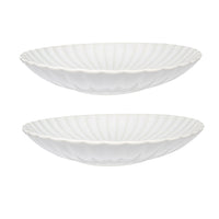 Casa Domani - Bol de service Solare Cream 30 cm - Lot de 2-Fabriqué en grès