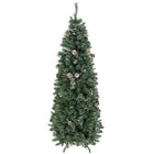 HOMCOM - Sapin de Noël artificiel de 6 pi avec neige - ouverture automatique-6 pi de haut, luxuriant avec des pommes de pin qui donnent un aspect sain et naturel 