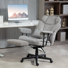 HOMCOM - Chaise de bureau grande taille à haut dossier avec repose-pieds - gris-Chaise grande taille, capacité de 396 lb et assise de 22,4 po de large