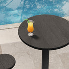 Modway - Neo Rond 31 po Terrasse extérieure Bois Patio Bar Table - Noir-Utilisation intérieure extérieure