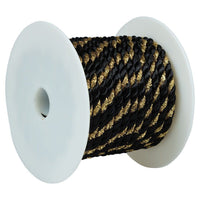 JAM Paper - Ruban de corde décoratif - 15 verges. - Noir avec or-Ruban de corde décoratif noir avec or