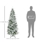 HOMCOM - Sapin de Noël artificiel 6' forme crayon enneigé - vert-La forme en crayon ne prend pas beaucoup de place sur le sol ou sur la table, ce qui convient aux petites pièces ou à un deuxième arbre de Noël dans une entrée 