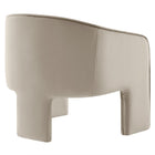 Modway - Greer Velours Performance Rembourré Fauteuil d’accent - Amande-Glissières de plancher sans marquage