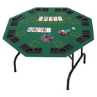 Soozier - Table De Poker Pliable 47 Po Pour 8 Joueurs Avec Porte-Gobelets- Vert-Table de poker octogonale extra-large pour 8 joueurs de 47,2 po (120 cm) 