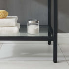 Modway - Kingsley Acier inoxydable noir de 36" Vanette de salle de bain - Noir Blanc-Capsules de pied non marquées