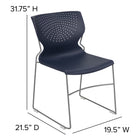 Flash Furniture - Chaise empilable marine à dossier complet de la série HERCULES, cadre enduit de poudre grise, paquet de 5-Conception pour un usage commercial