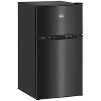 HOMCOM - Mini-réfrigérateur 3,2 pi³ avec congélateur et portes réversibles - noir-Combine réfrigérateur et congélateur avec une capacité de 3,2 pi³ pour divers stockages alimentaires 