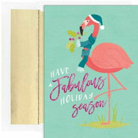 JAM Paper - Ensemble de cartes de Noël et enveloppes assorties, 7 6/7 po x 5 5/8 po, flamants roses fabuleux, paquet de 18-Fabuleux design de flamants roses