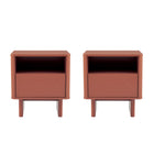 Manhattan Comfort - Ensemble de 2 tables de chevet modernes Ella 100 cm - Terracotta-Table de nuit moderne pour chambre et salon lot de 2
