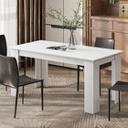 HOMCOM - Table à manger moderne 63 po avec effet bois - blanc-Design compact adapté aux petits espaces avec style et fonctionnalité 