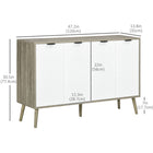 HOMCOM - Buffet moderne 47,2 po L, meuble de rangement - brun-Peut être utilisé comme meuble de bar à café, desserte de salle à manger ou meuble TV 