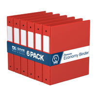 Davis Group Super économie, Reliure à anneaux ronds 1.5 po, paquet de 6 – Rouge-3 Reliure À Anneaux