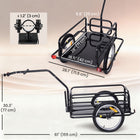Aosom - Remorque pliable pour bicyclette avec attelage - Noir-Barre en acier spécialement renforcée offrant un équilibre et une stabilité exceptionnels 
