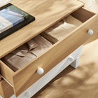 Modway - Nolia Bloc de couleur à 3 tiroirs Commode, Chêne Blanc-Base à jambe en bloc du milieu du siècle