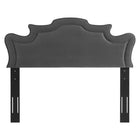 Modway - Evangeline Performance Velvet Tête de lit King/King de Californie, Charbon de bois-Rembourrage en mousse dense