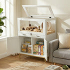 PawHut - Cage pour hamster avec armoire de rangement, cage pour cochon d’Inde avec bac-Un couvercle à ouverture basculante permet de nourrir et d’interagir facilement avec votre animal 
