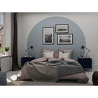 Manhattan Comfort - Rockefeller Table de Nuit 2 Tiroirs 20,08" Style Mid-Century Modern - Tatiana Bleu Minuit - Lot de 2-Choisissez le design de votre poignée lorsque le produit est chez vous Option pour une poignée découpée ou un look affleurant