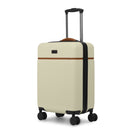 Bugatti - Valise de cabine à coque rigide 18.50po de la collection Cannes - Crème-Fabriqué en ABS/PC léger et résistant avec garniture en PU