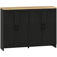 HOMCOM - Buffet moderne 47,2 po L avec rangement - noir-Deux armoires offrent un espace de rangement généreux pour les fournitures quotidiennes 