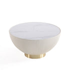 Manhattan Comfort - Ensemble de 2 tables : table basse moderne Anderson 71,5 cm et table d’appoint 40 cm - Crème-Livré chez vous entièrement assemblé Aucun assemblage requis