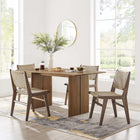 Modway - Amistad 60 po Bois Table à manger, Noyer-Coussinets de pied ajustables non marqués