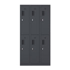 Ceha - Casier NH Series batterie de 3, 2 niveaux avec aérations avant à trous, gris graphite-Durabilité de qualité commerciale pour une utilisation intensive quotidienne