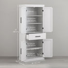 HOMCOM - Armoire de cuisine garde-manger 72 po, haute avec portes de grange et tiroir - blanc-Le design anti-basculement garantit une sécurité accrue 