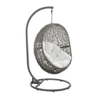 Modway - Encase Terrasse extérieure Rotin Chaise à balançoire - Gris blanc-Fauteuil à balançoire extérieur moderne