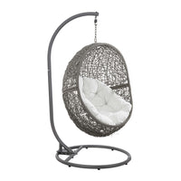 Modway - Encase Terrasse extérieure Rotin Chaise à balançoire - Gris blanc-Fauteuil à balançoire extérieur moderne