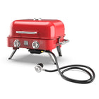 Kenmore - Barbecue de table rétro à 2 brûleurs - rouge-Couvercle et boîtier de combustion en aluminium coulé.