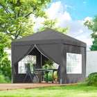 Outsunny - Tente de réception d'extérieur pliante 10 pi l x 10 pi L avec sac de transport, gris-Cadre instantané en une seule pièce qui s'installe en quelques secondes, il suffit de l’ouvrir