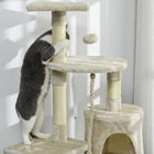 PawHut - Arbre à chat griffoir 46 po, centre d’activités multi-niveaux, beige-Couleur : Beige 
