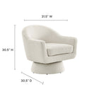 Modway - Astral Tissu Boucle Chaise pivotante - Ivoire-Tissu boucle Tissu Rembourrage