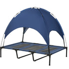 PawHut - Lit pour animaux surélevé rafraîchissant avec auvent pour chiens taille XL - 48 po L x 36 po l x 43 po H - bleu foncé-Surélevé du sol pour plus de confort et permettre la circulation de l'air sur tous les côtés 
