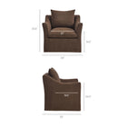 Modway - Somerset Mélange de lin Fauteuil - Cacao-Coussin de siège profond
