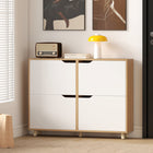 HOMCOM - Armoire à chaussures avec 4 tiroirs basculants - bois naturel-Fabriqué en panneau de particules revêtu de mélamine pour plus de durabilité et un nettoyage facile 