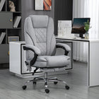 Vinsetto - Fauteuil de bureau massant inclinable à hauteur réglable et repose-pieds - gris-Utilisez le massage avec une télécommande filaire, et rangez-la dans la pochette latérale 