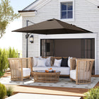 Outsunny - Parasol suspendu carré de patio 8 pi L x 8 pi l avec rotation à 360°, beige-La toile de 8' x 8' (245 x 245 cm) offre une ombre complète dans tout parc, jardin, terrasse, cour arrière, plage, piscine ou autre espace extérieur  