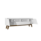 Manhattan Comfort - Meuble TV Marcus 70,86 po style Mid-Century Modern - Blanc-Comprend 4 étagères fixes et 1 large tiroir