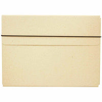 JAM Paper - Étui de transport pour dossiers minces avec élastique - 9 1/4 x 1/2 x 12 1/2 - Kraft naturel-Mallette de transport en papier kraft naturel