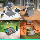 Logitech - Combo Touch iPad Air 13" (M2/M3/M4) Étui Clavier - Gris Oxford - Anglais-Utilise un emballage responsable à base de papier certifié FSC 