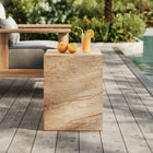 Modway - Jordana Square Plinth Intérieur - Terrasse extérieure Béton Table d’appoint - Travertin-Construction du socle